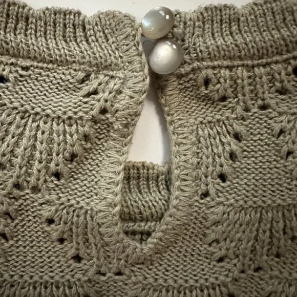 Deans of Scotland vintage beige cotton knit short sleeve top size S - Picture 5 of 5
